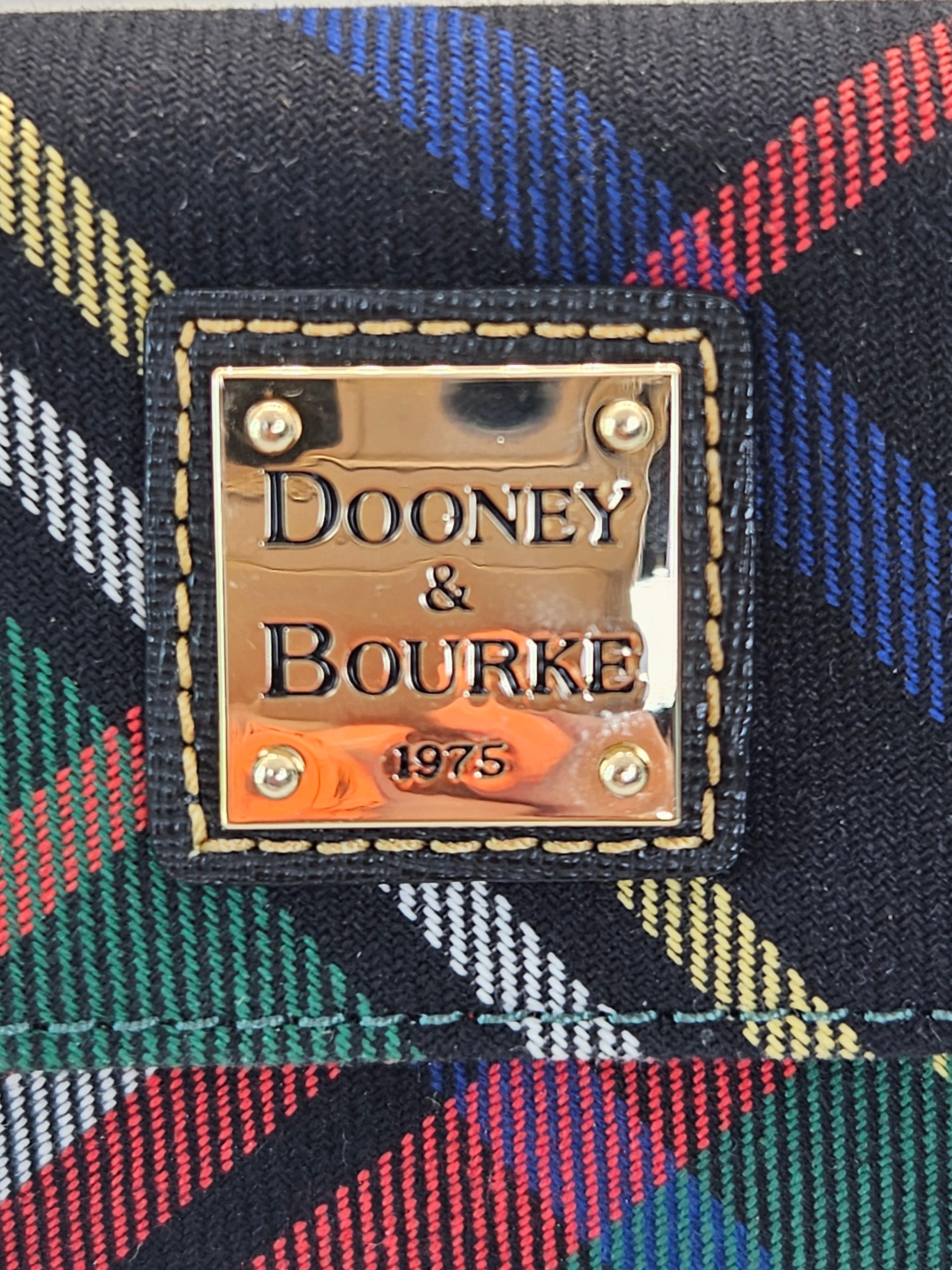stamp Dooney & Bourke Tartan Continental Clutch black plaid red and green
