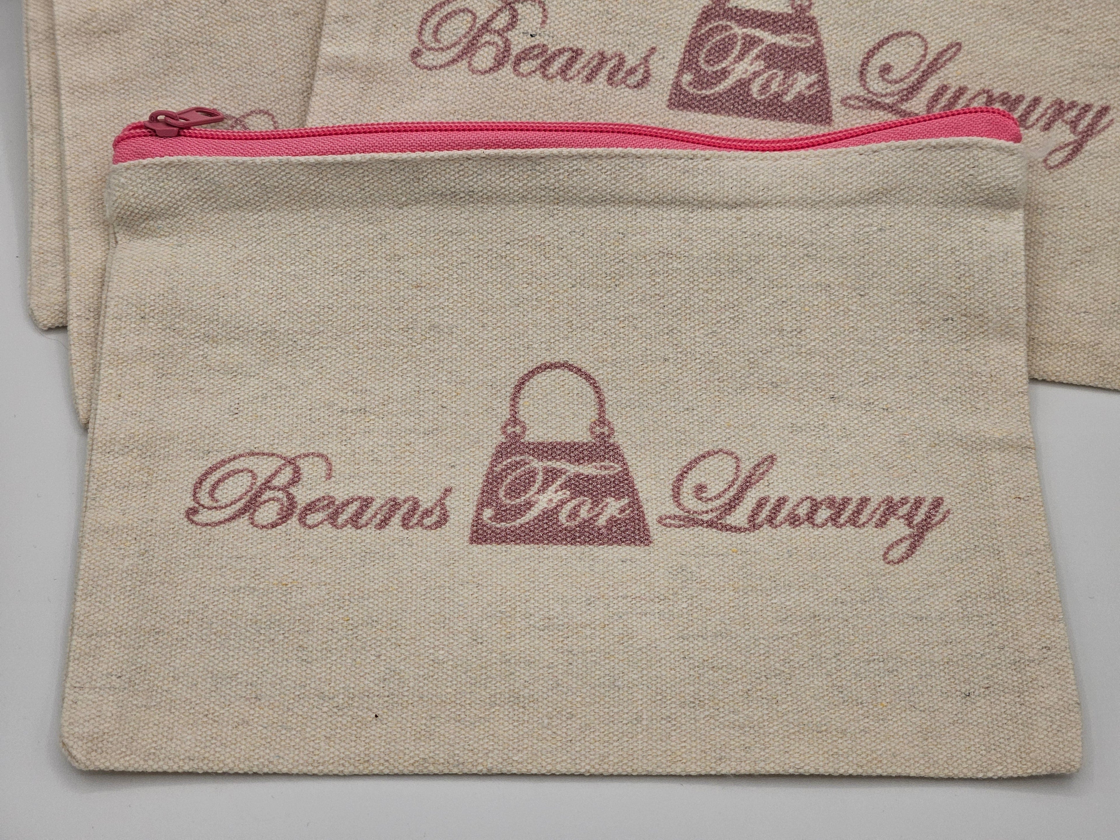 Beans For Luxury Canvas Zippered Cosmetic Bag