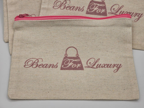 Beans For Luxury Canvas Zippered Cosmetic Bag