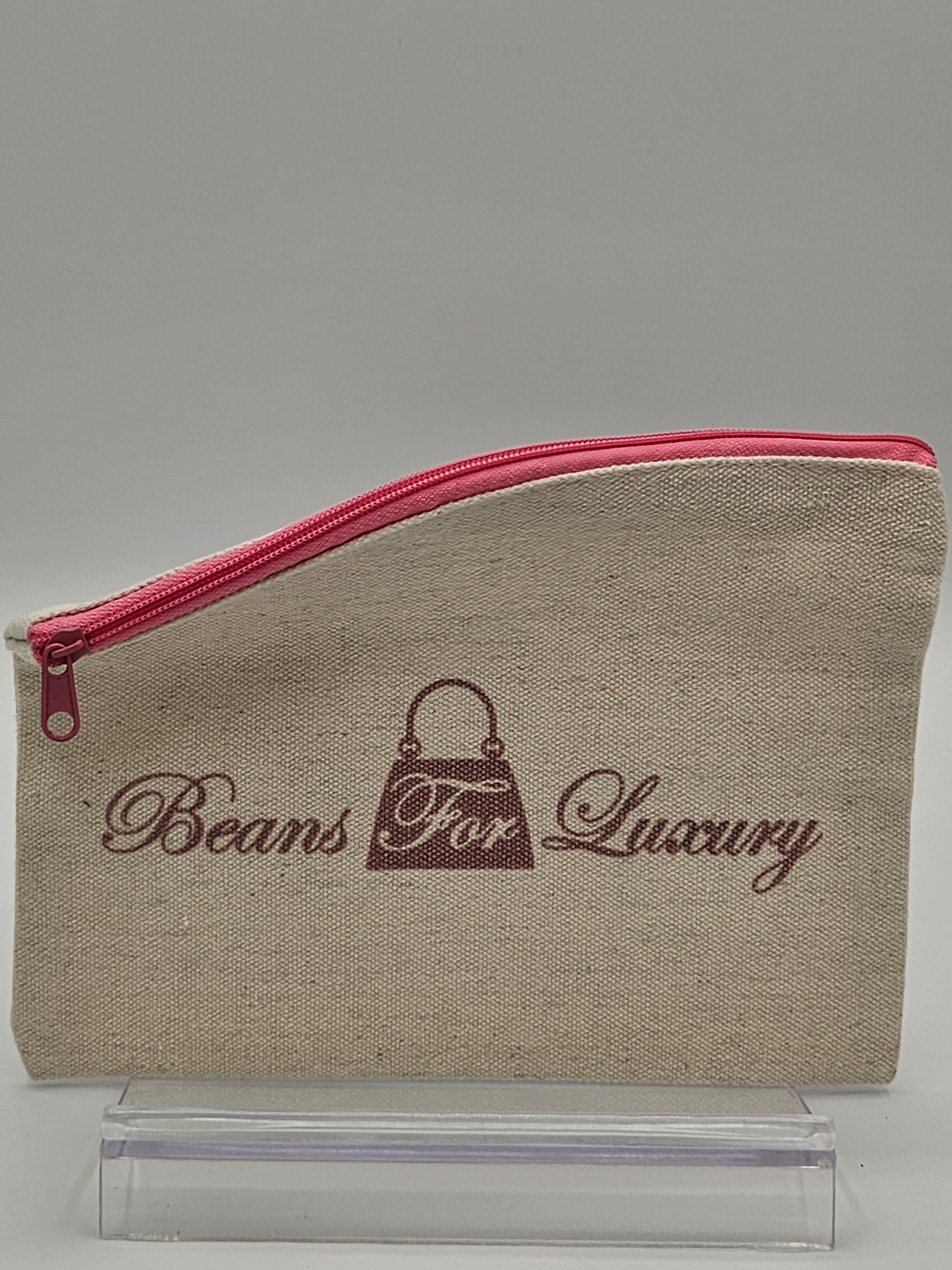 Beans For Luxury Canvas Zippered Cosmetic Bag