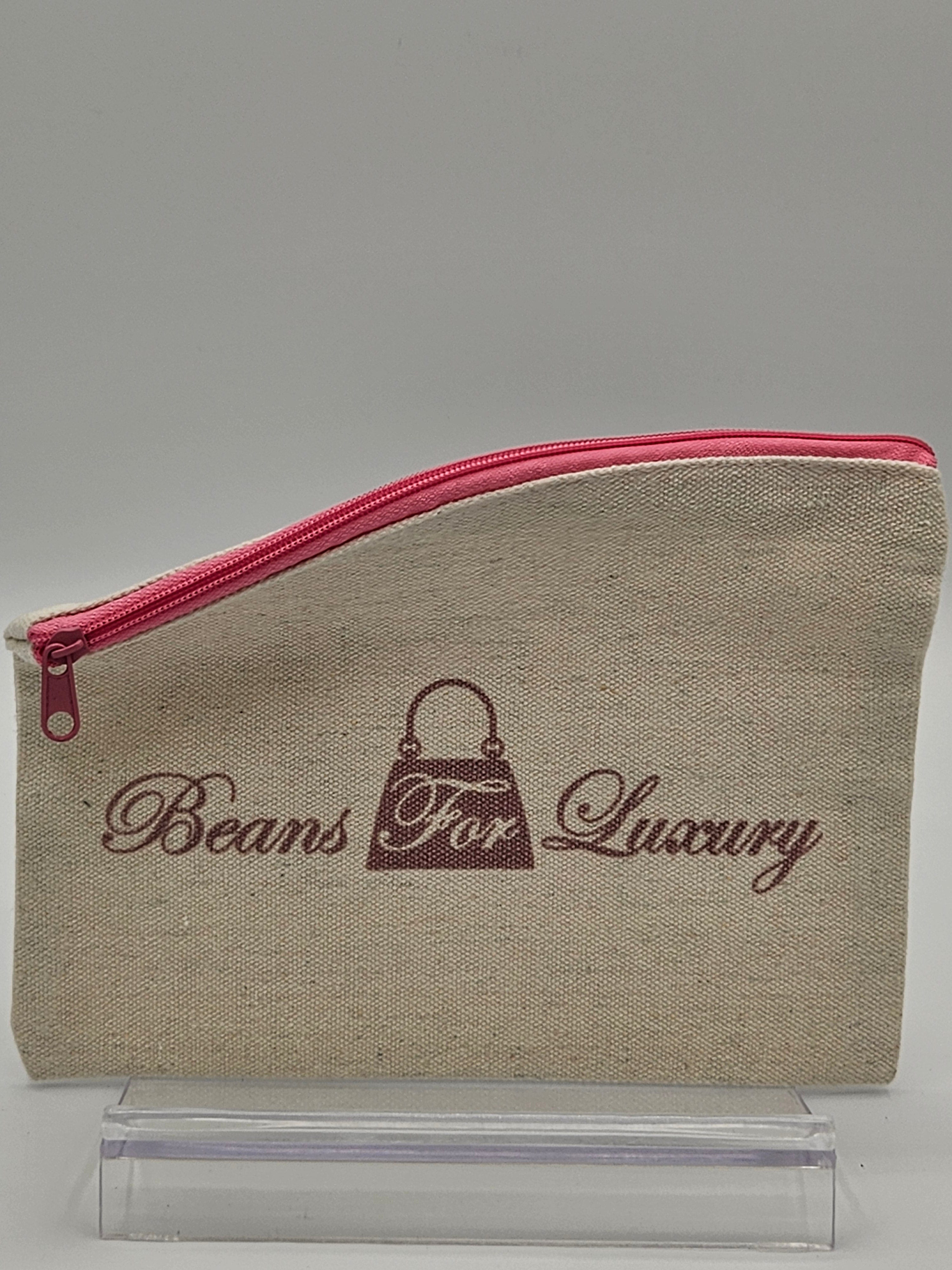 Beans For Luxury Canvas Zippered Cosmetic Bag