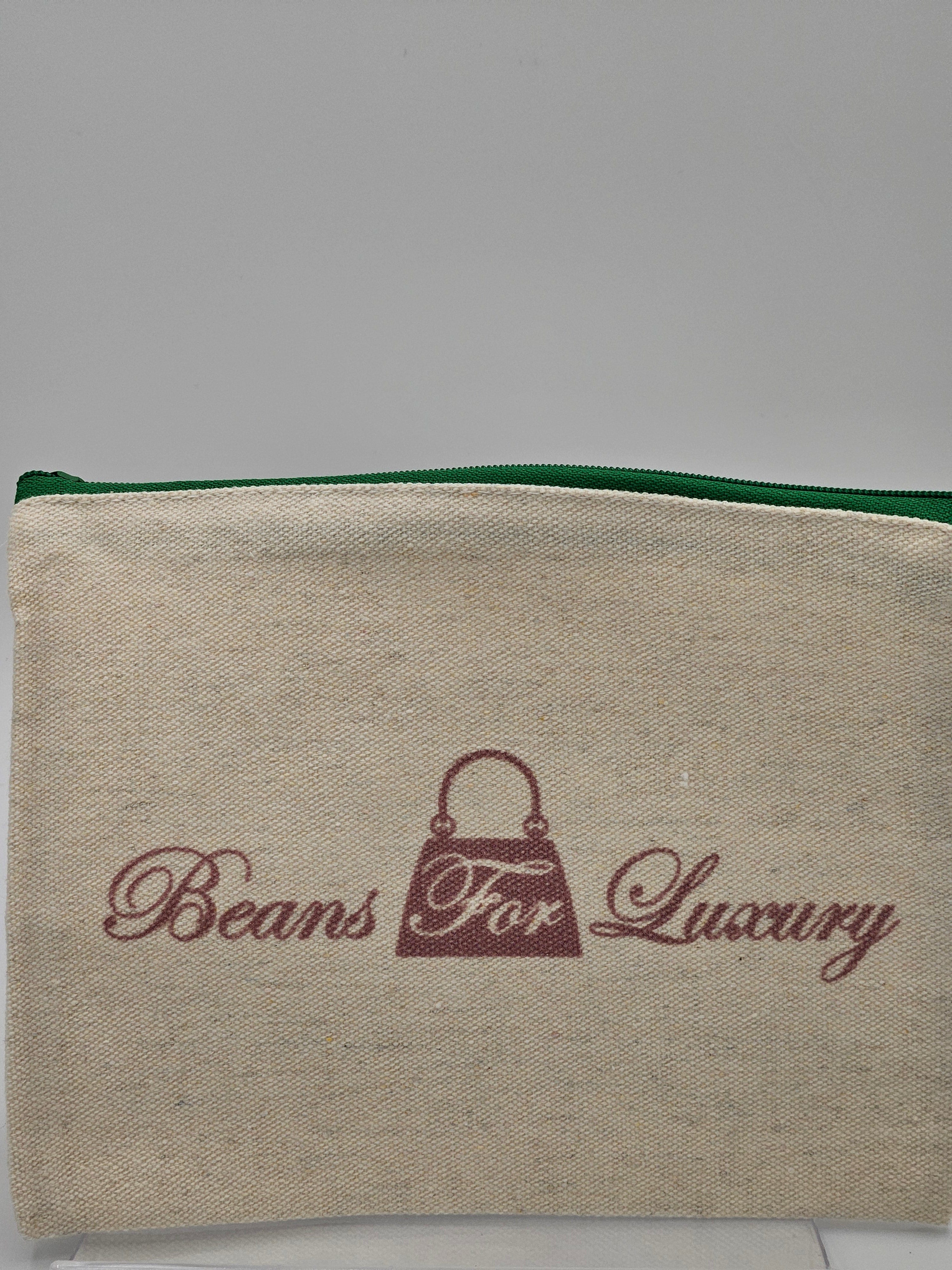 Beans For Luxury Canvas Zippered Cosmetic Bag