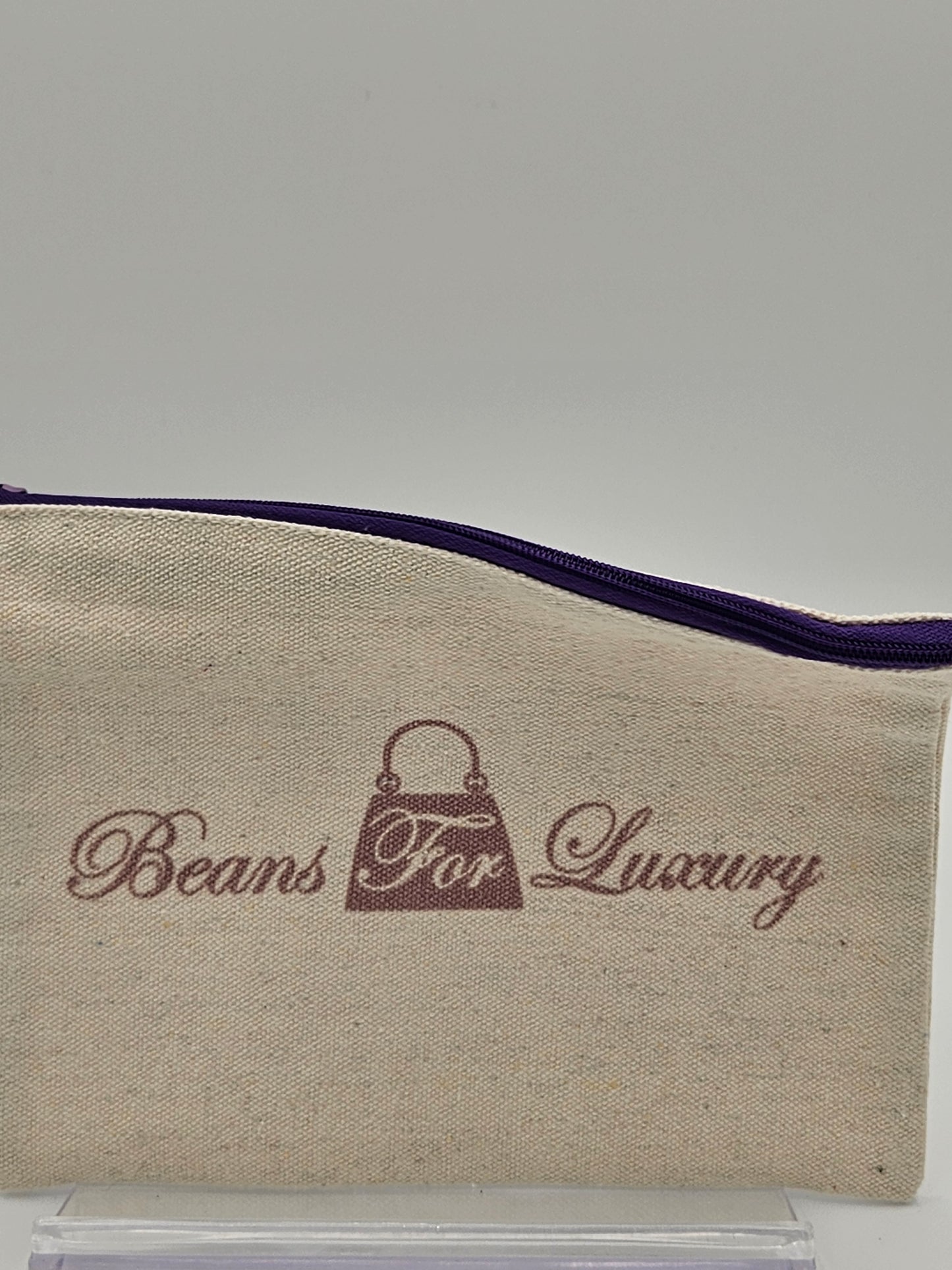 Beans For Luxury Canvas Zippered Cosmetic Bag
