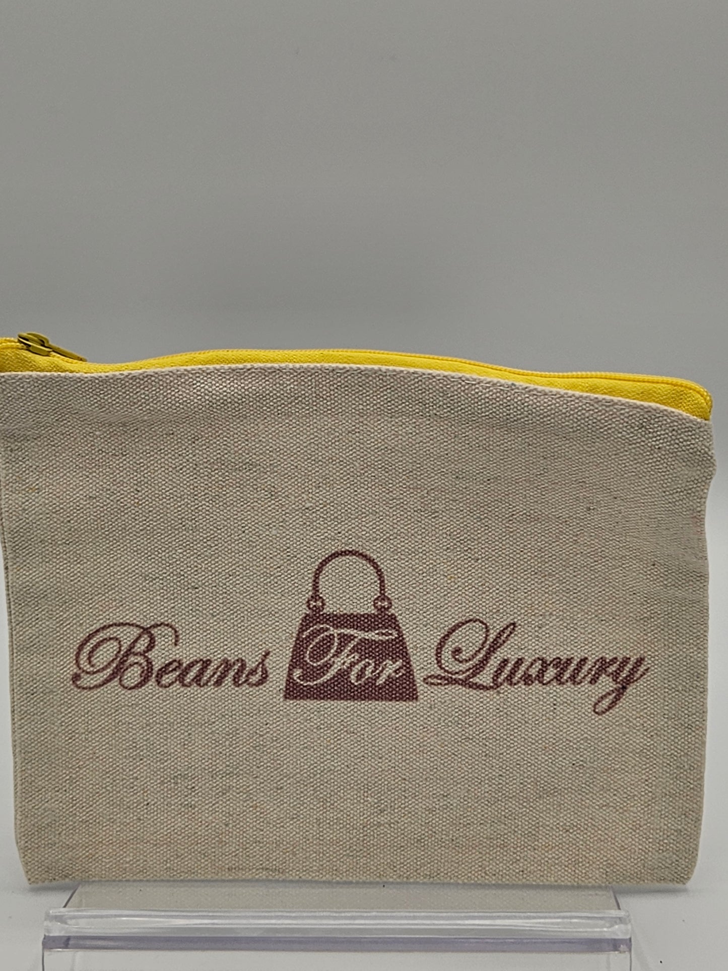 Beans For Luxury Canvas Zippered Cosmetic Bag
