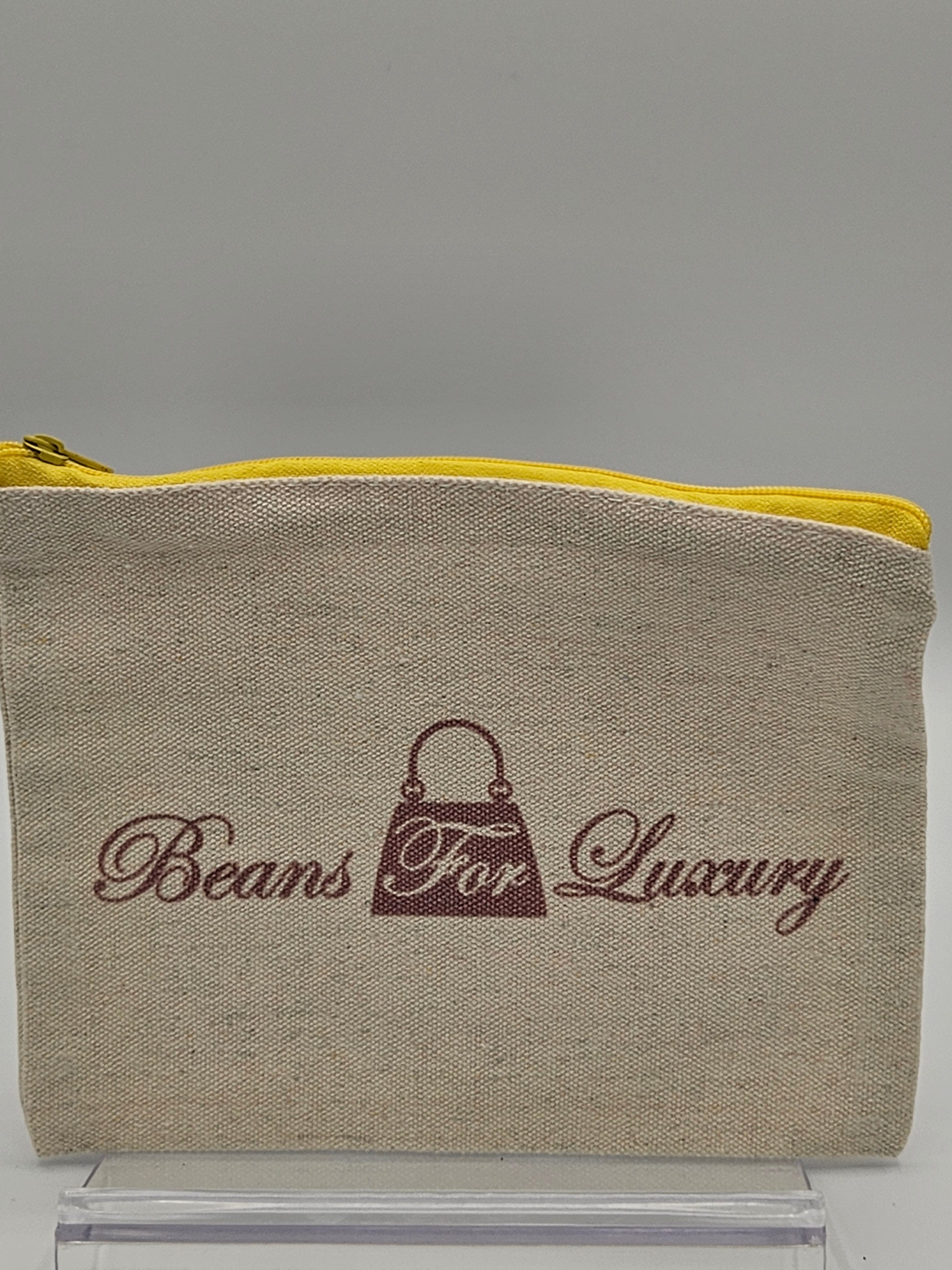 Beans For Luxury Canvas Zippered Cosmetic Bag