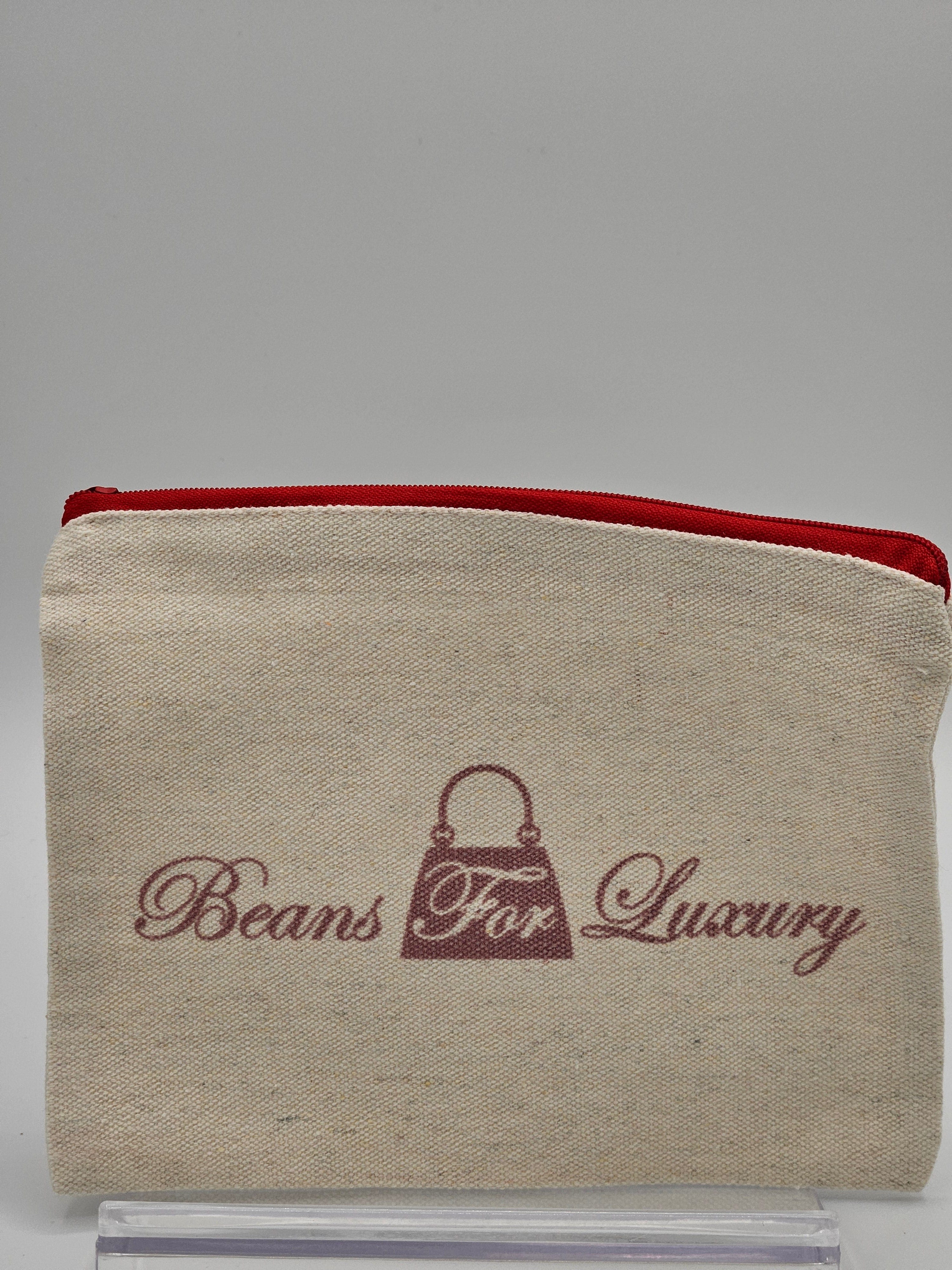 Beans For Luxury Canvas Zippered Cosmetic Bag