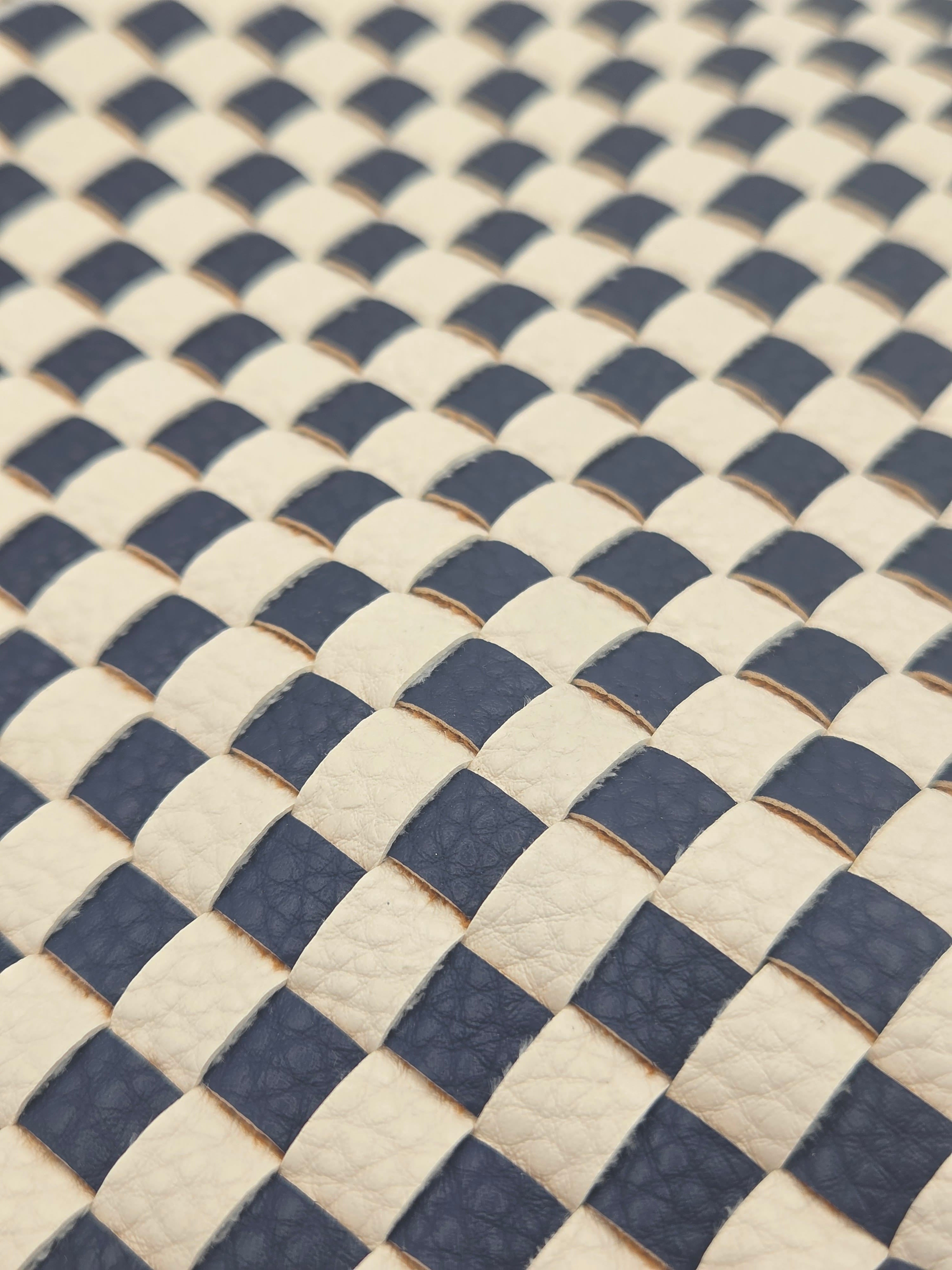 Westlyn Woven Bum Bag – Checkered Navy | Vegan Leather | New