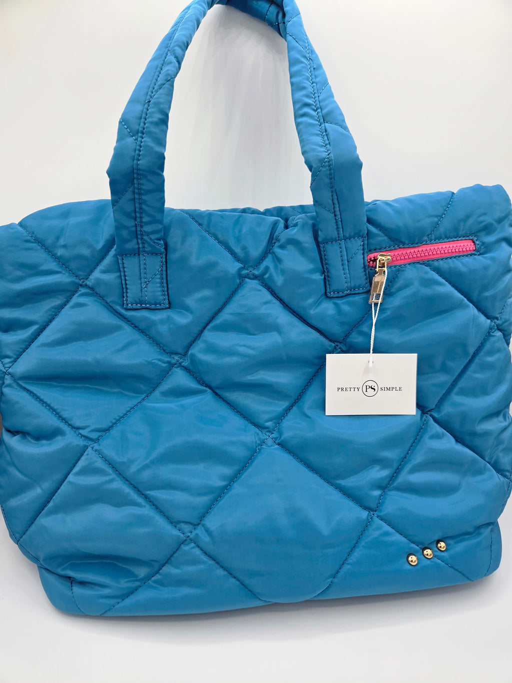 Presley Puffer Quilted Tote Bag – Nylon Carryall with Pouch | Boutique | New