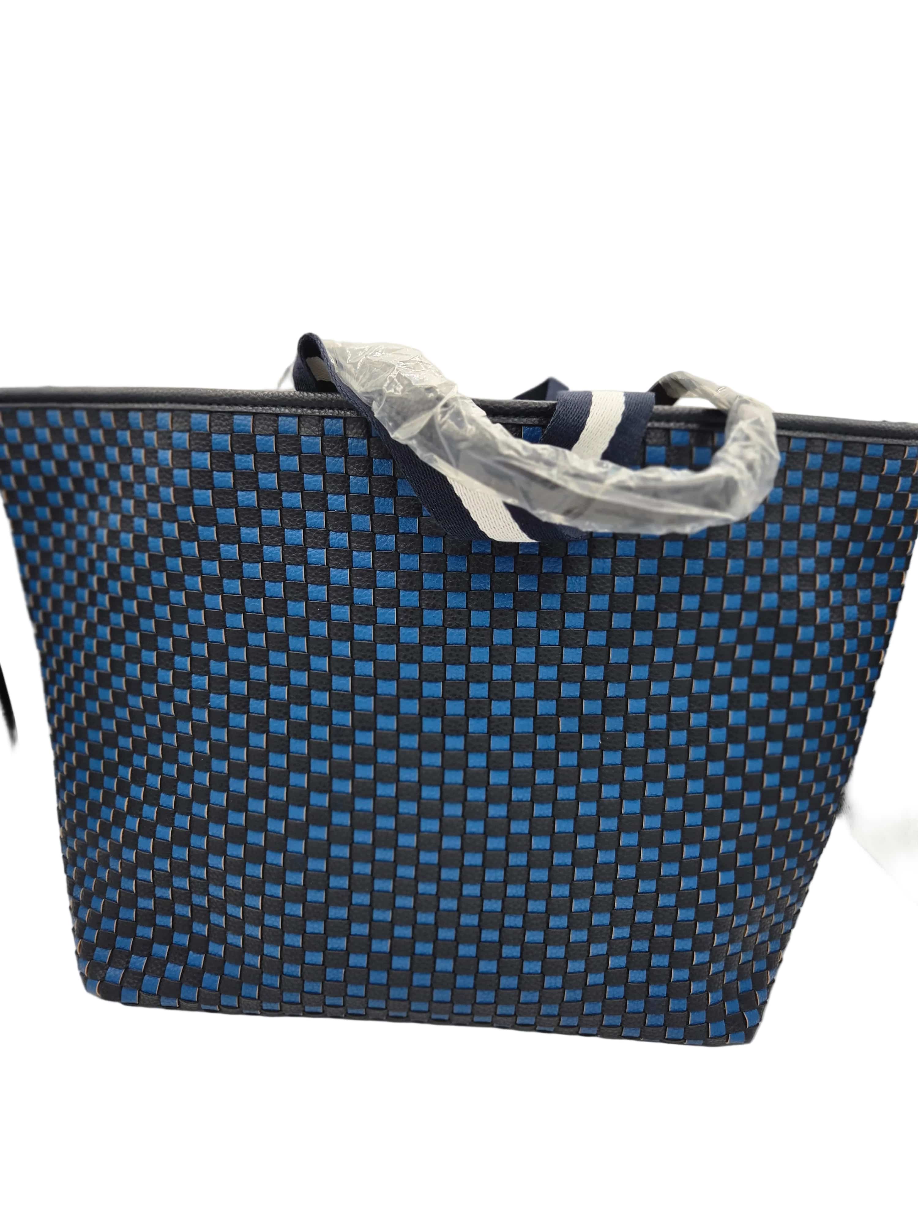 Woven Tiffany Organized Tote Bag – Laptop Carryall | Vegan Leather | Boutique | New