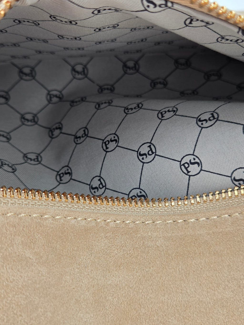 Rosalie Rivet Suede Hobo Bag – Faux Suede | Gold Rivet Detail | Boutique | Oat