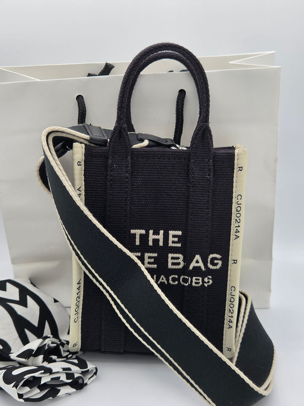 Marc Jacobs Canvas Mini Tote – Black | Structured Crossbody | Like New with Tags