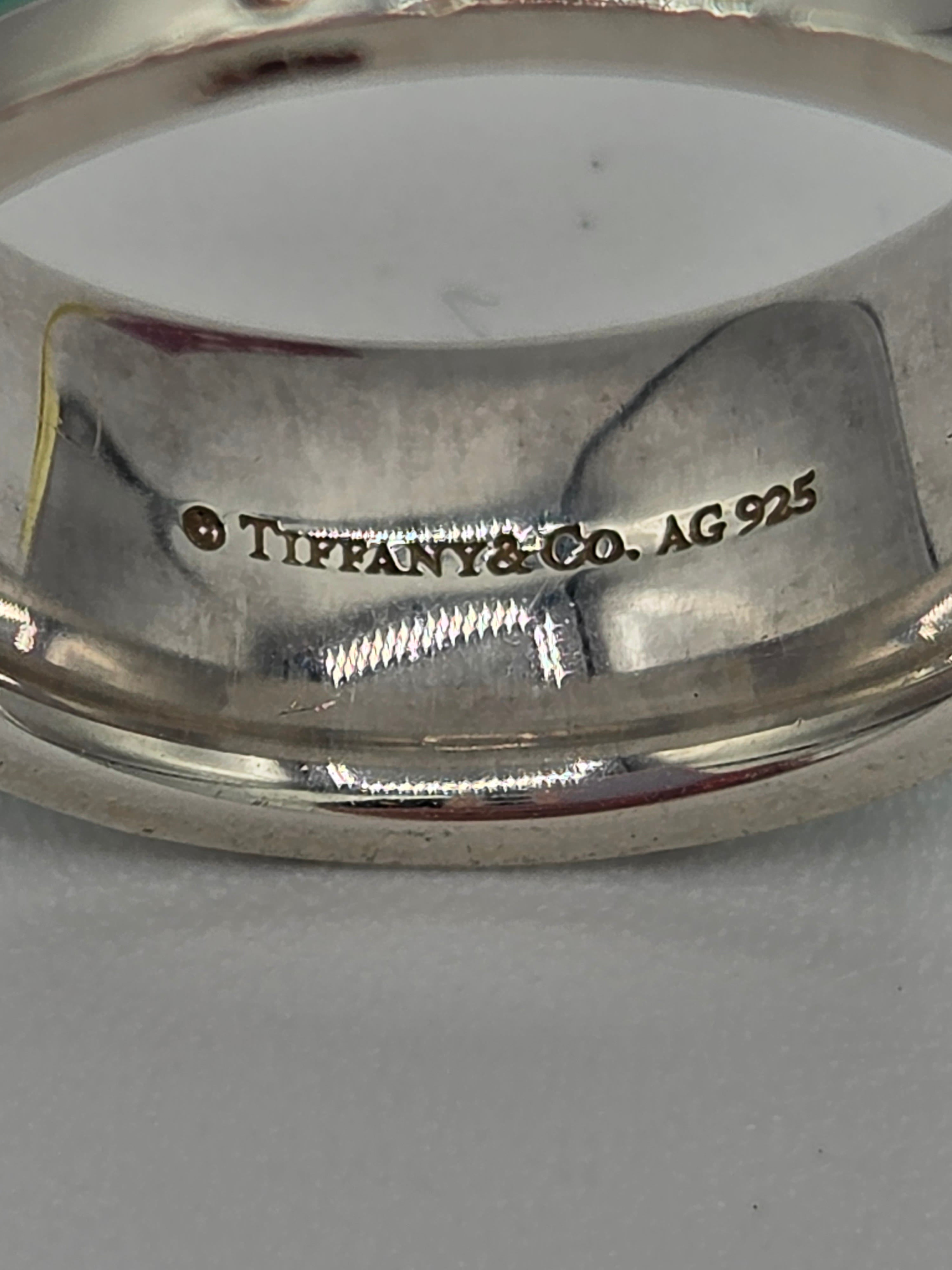 Tiffany & Co. Enamel Heart Band Ring – Sterling Silver | Tiffany Blue | Size 5 | Pre-Owned