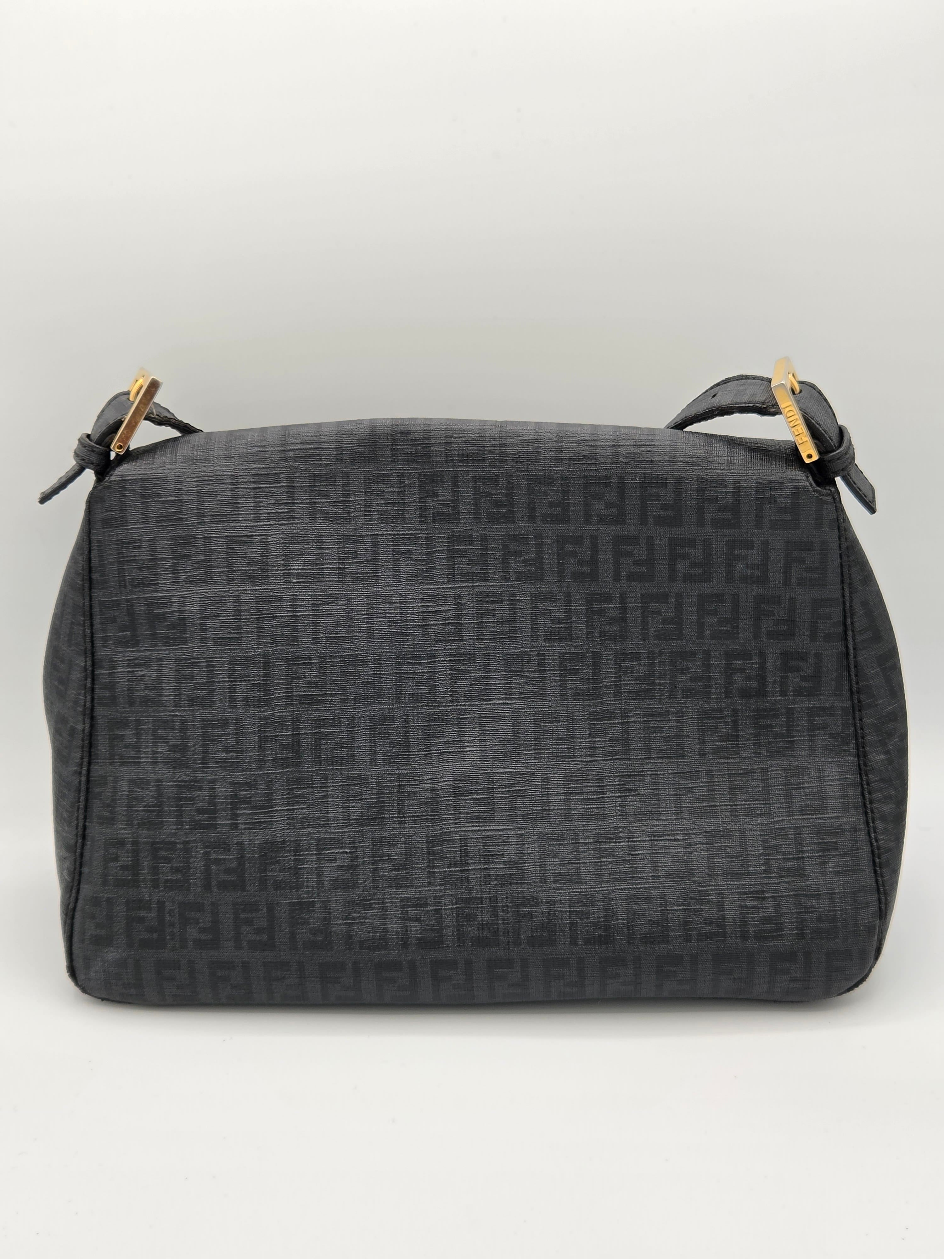Gray pouch with a pattern on a white background