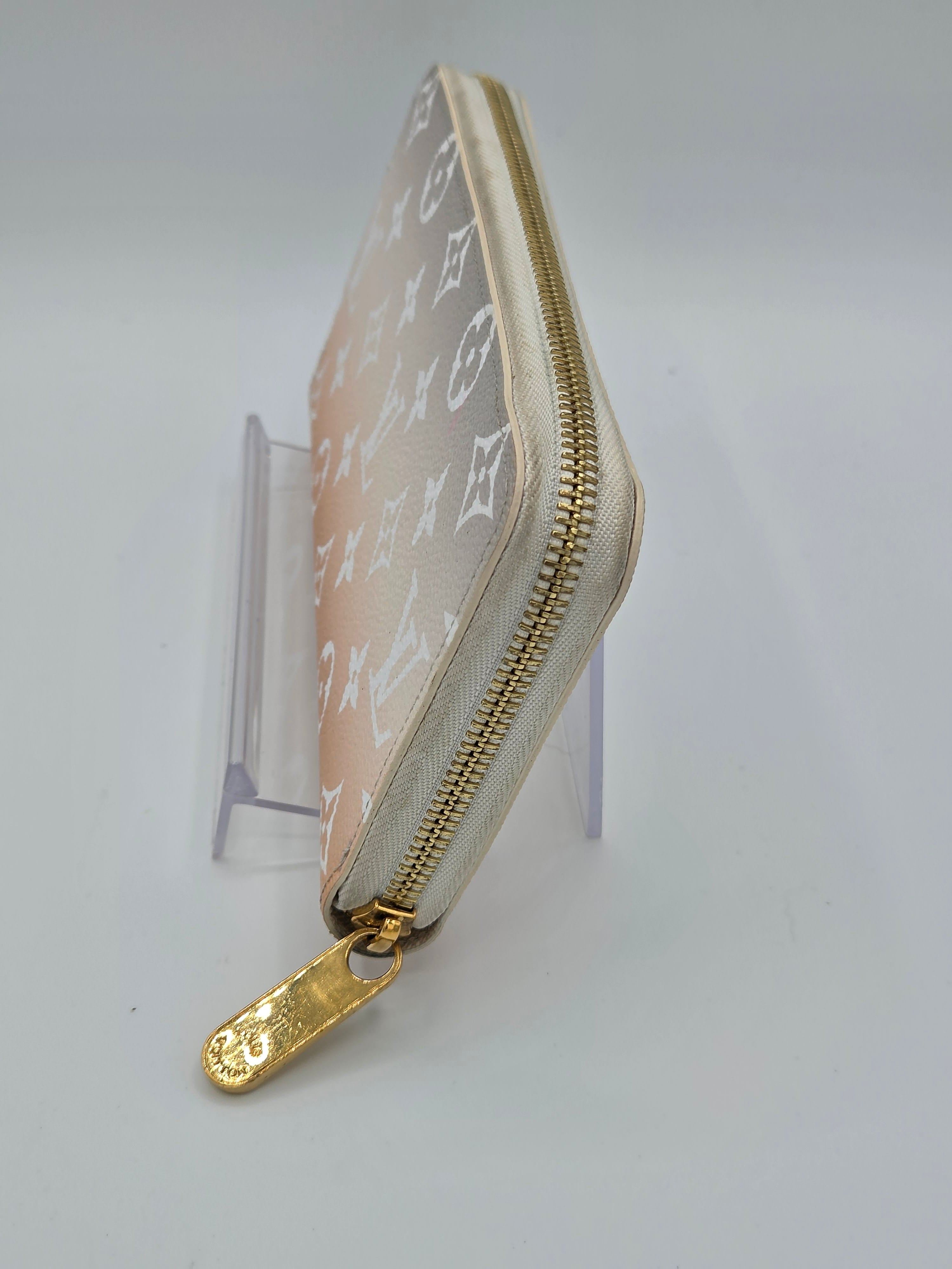 Small pouch with gold zipper on a white background