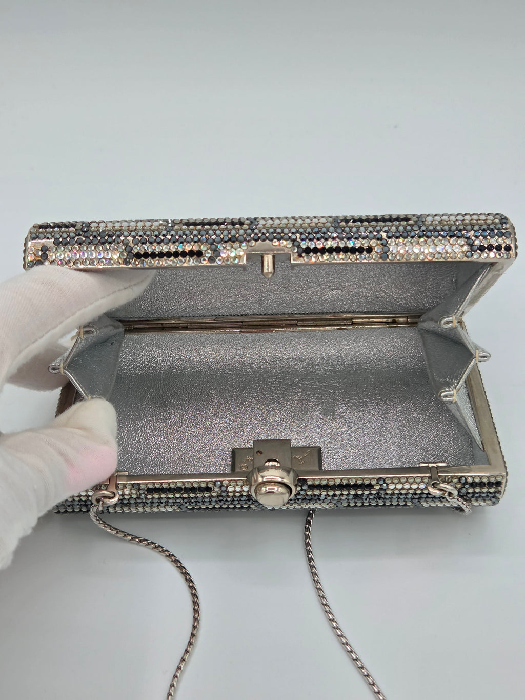 inside view of the bag silver lining