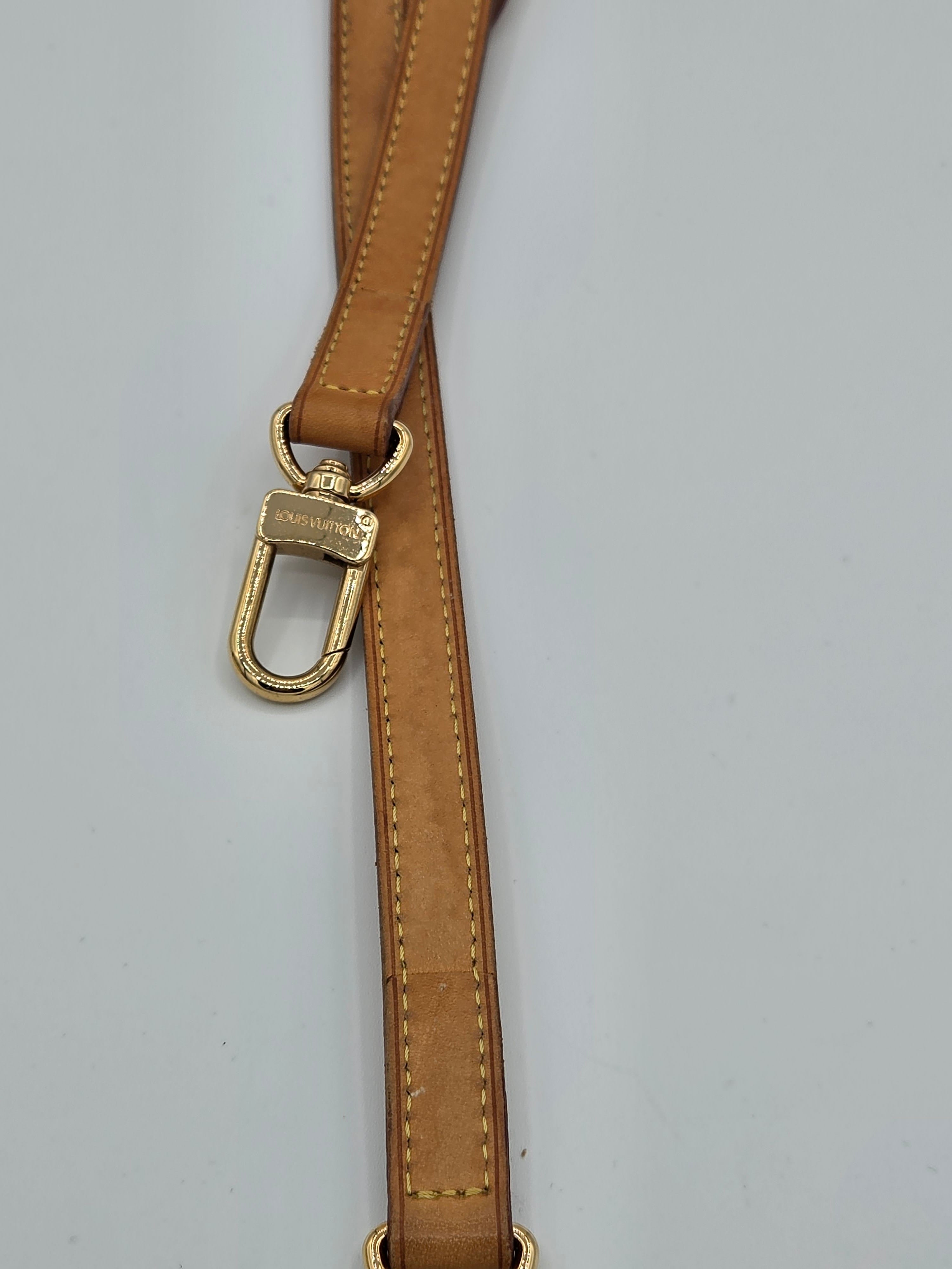 Brown leather strap with gold buckle on a light gray background
