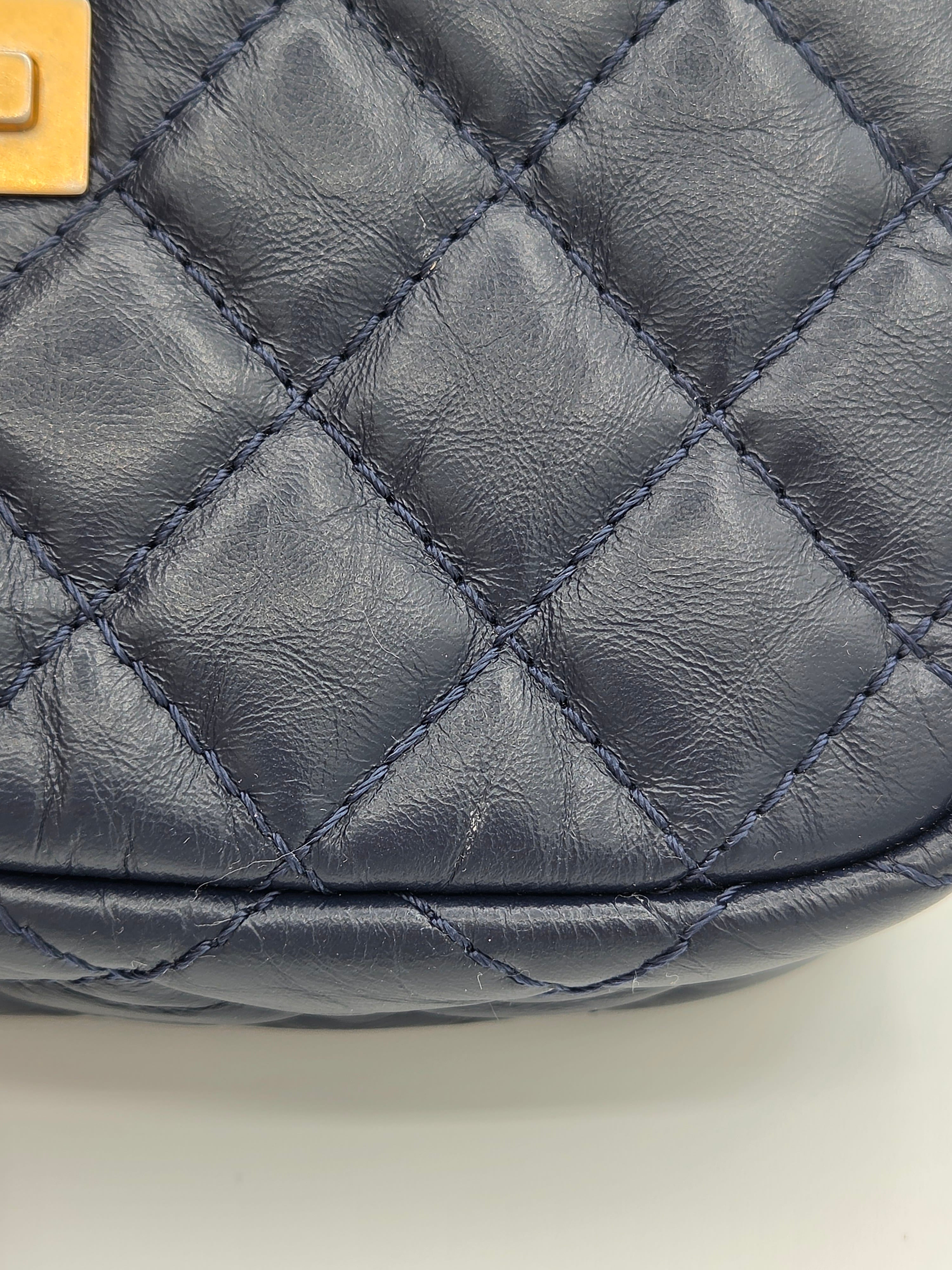 Chanel Reissue Camera Bag – Navy Quilted Calfskin Leather | Aged Gold Hardware | Authenticated | Pre-Owned