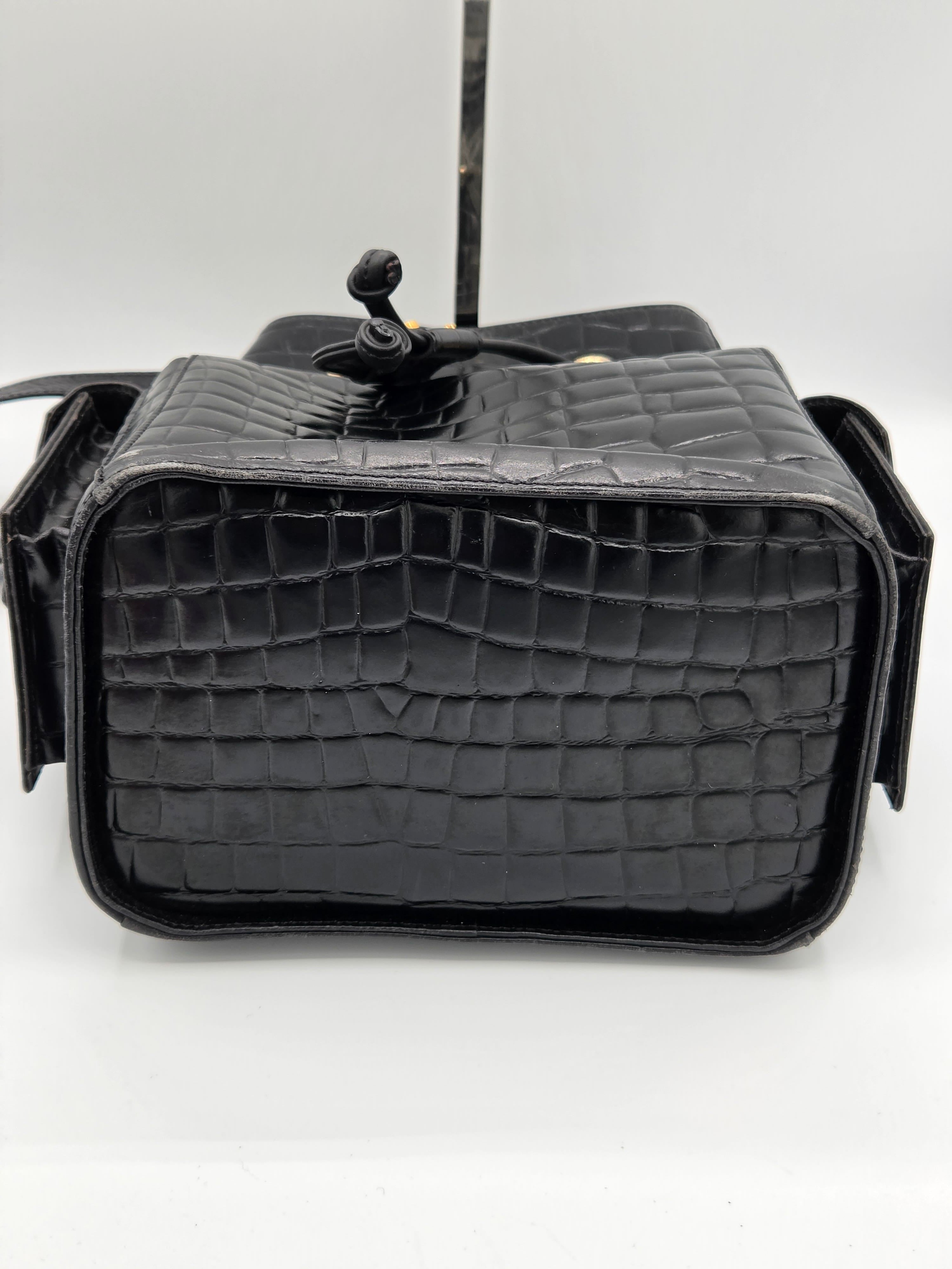 Black textured bag on a white background