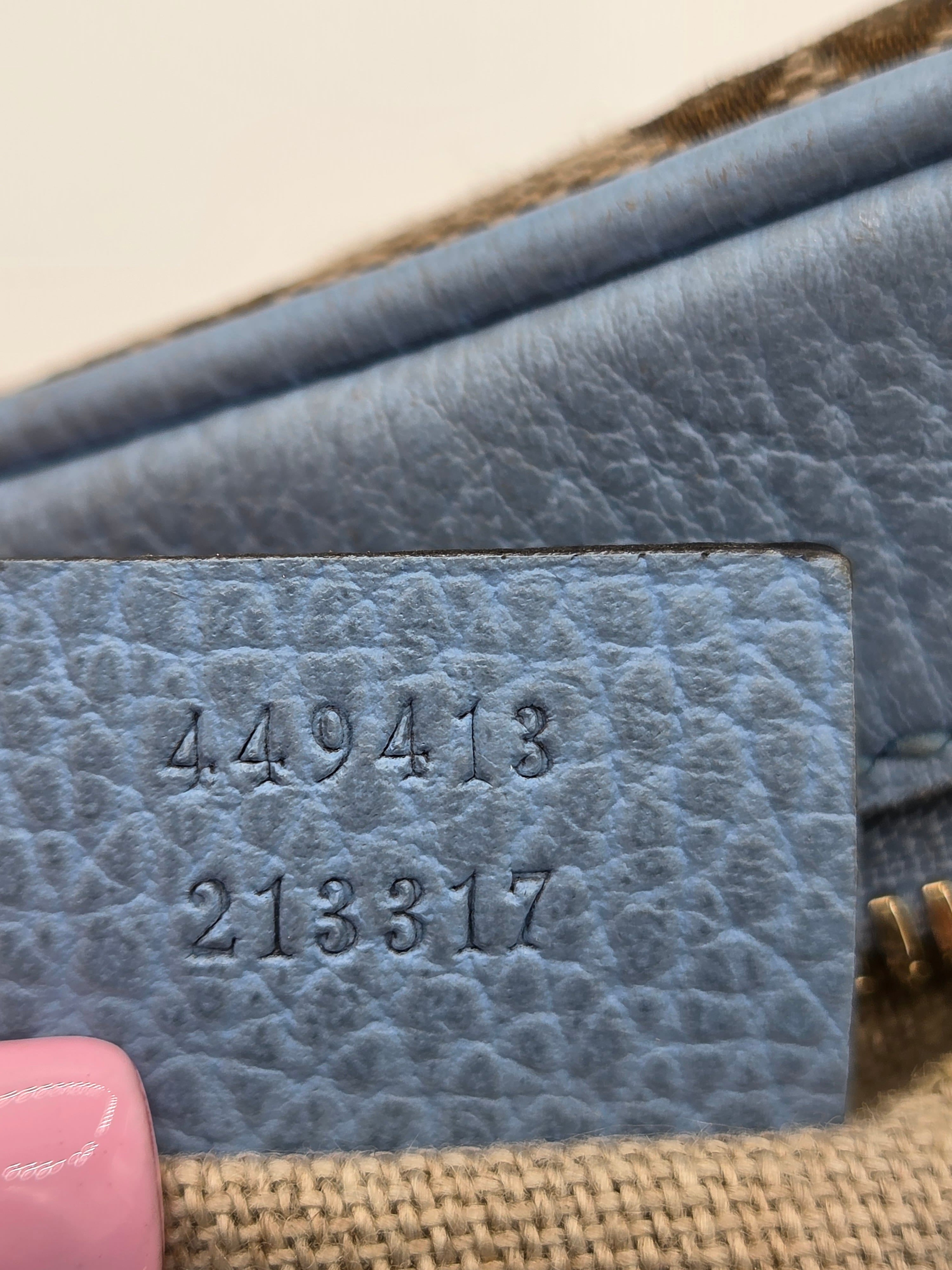 Gucci GG Canvas Disco Messenger Bag – Beige/Ebony GG Canvas & Light Blue Leather | Gold Hardware | Authenticated | Pre-Owned