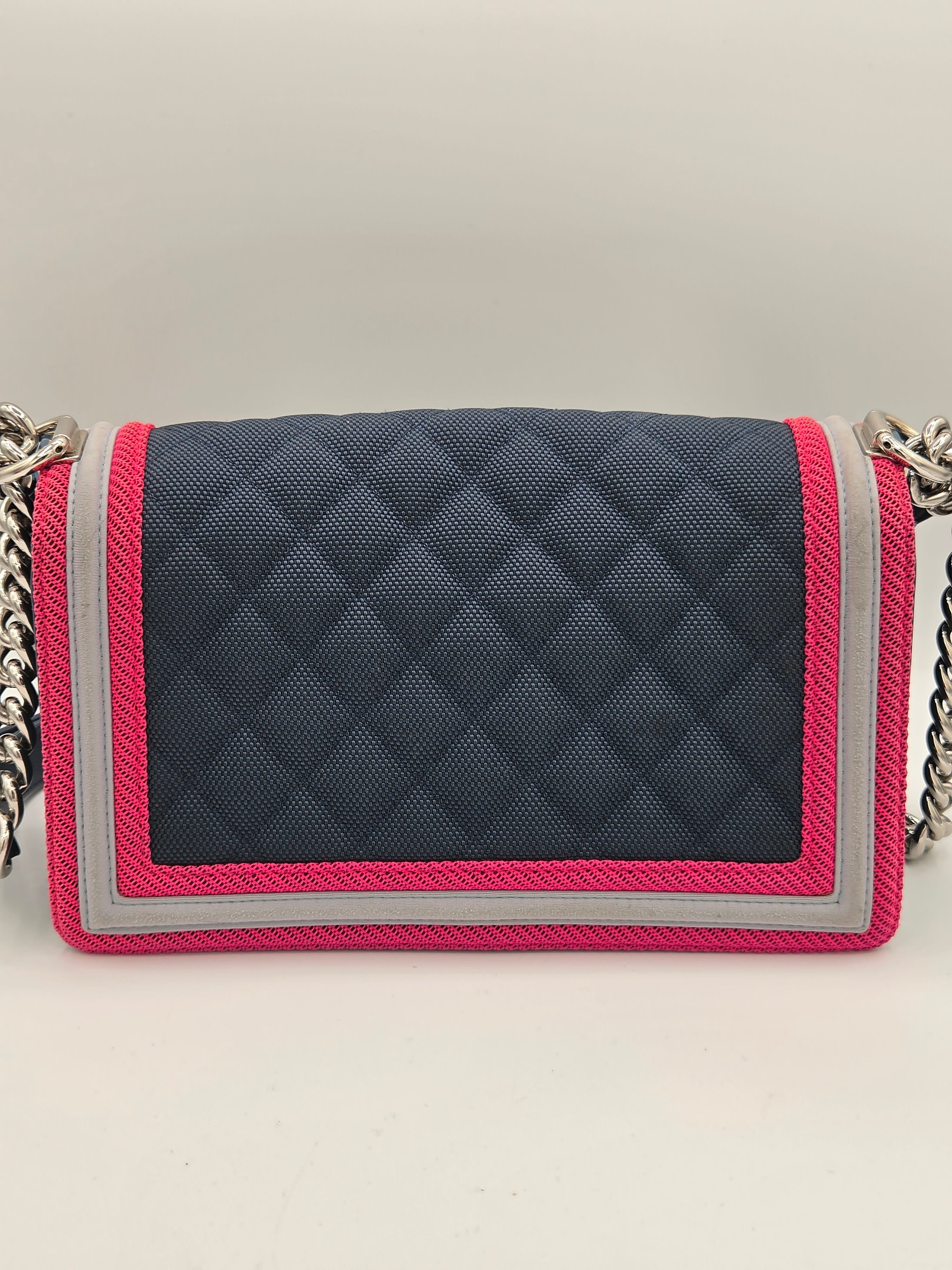 rear view of chanel bag blue denim