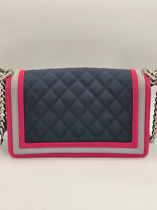 rear view of chanel bag blue denim