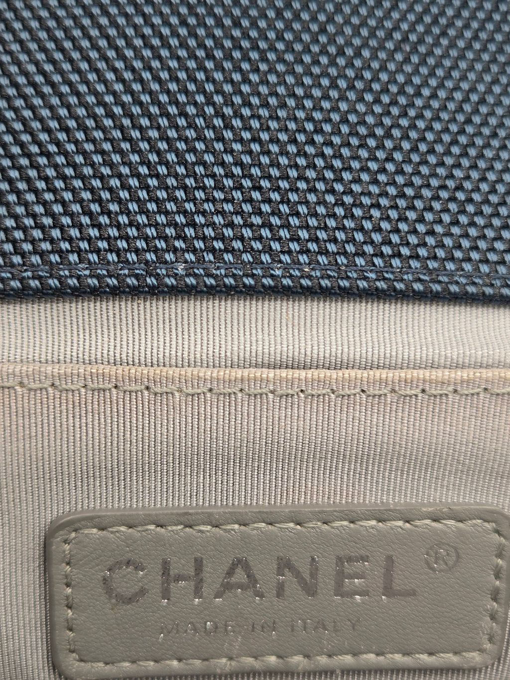 Chanel Medium Fluo Boy Flap Bag – Navy Quilted Canvas | Fuchsia & Grey Trim | Ruthenium Hardware | Authenticated | Pre-Owned
