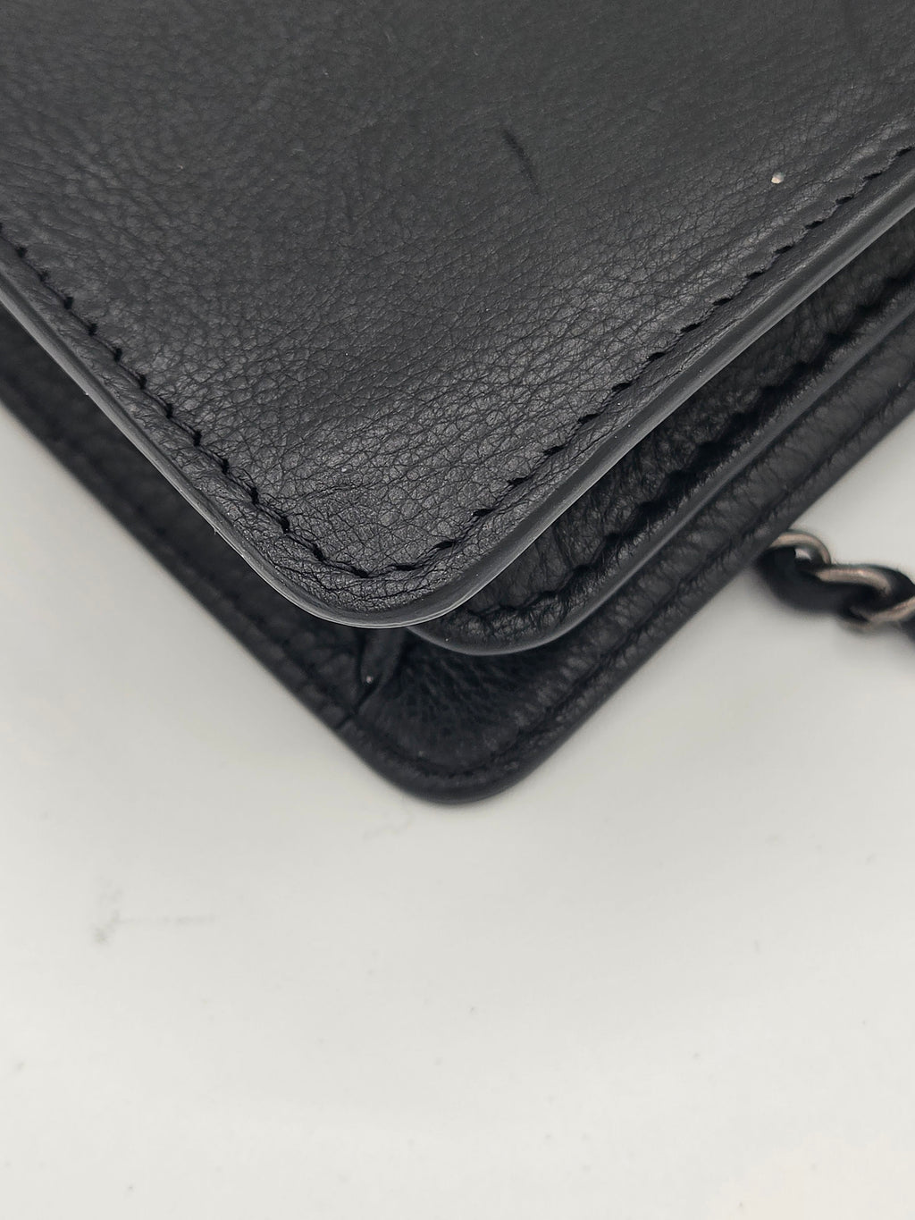 Chanel Calfskin Leather Phone Holder Crossbody | Black | Silver Hardware | Karl Lagerfeld Era | Authenticated | Pre-Owned