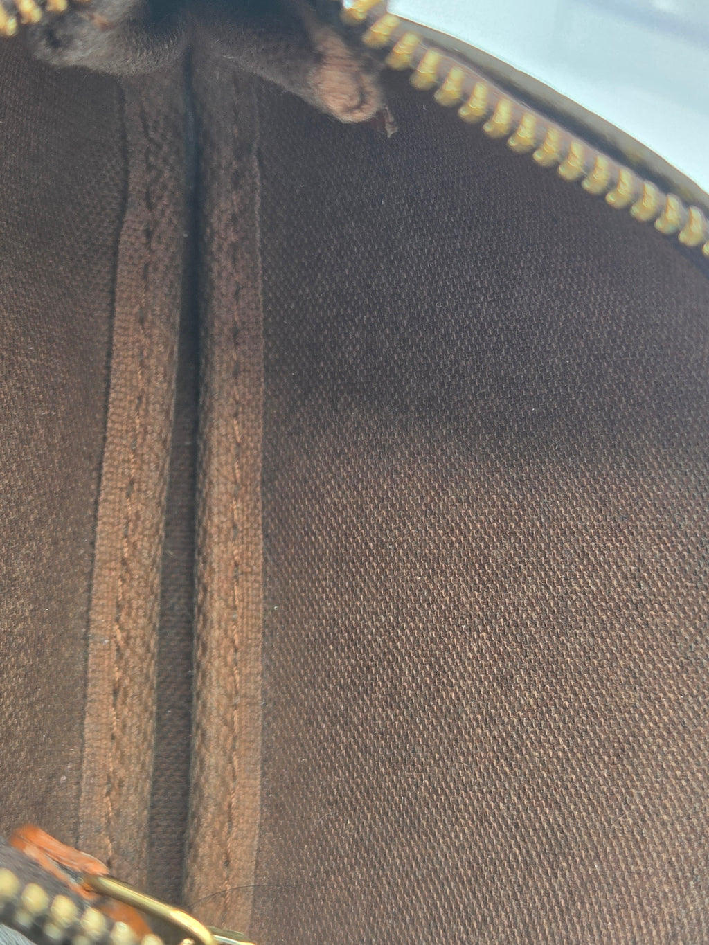 interior view of pouch