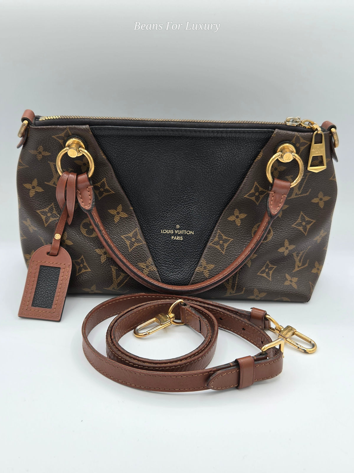 brown and black handbag