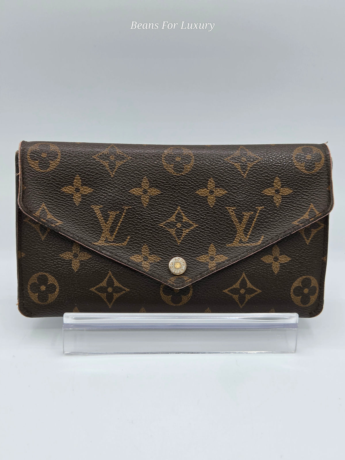 brown canvas wallet front