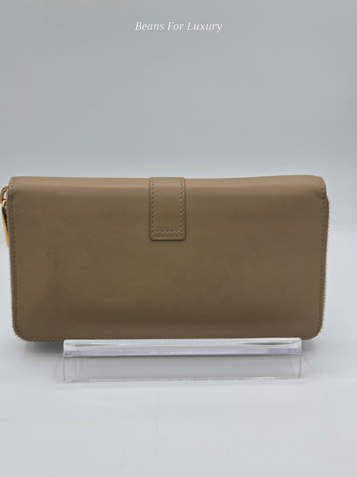 YSL Zip Around Wallet – Beige Leather | Gold Hardware | Pre-Owned