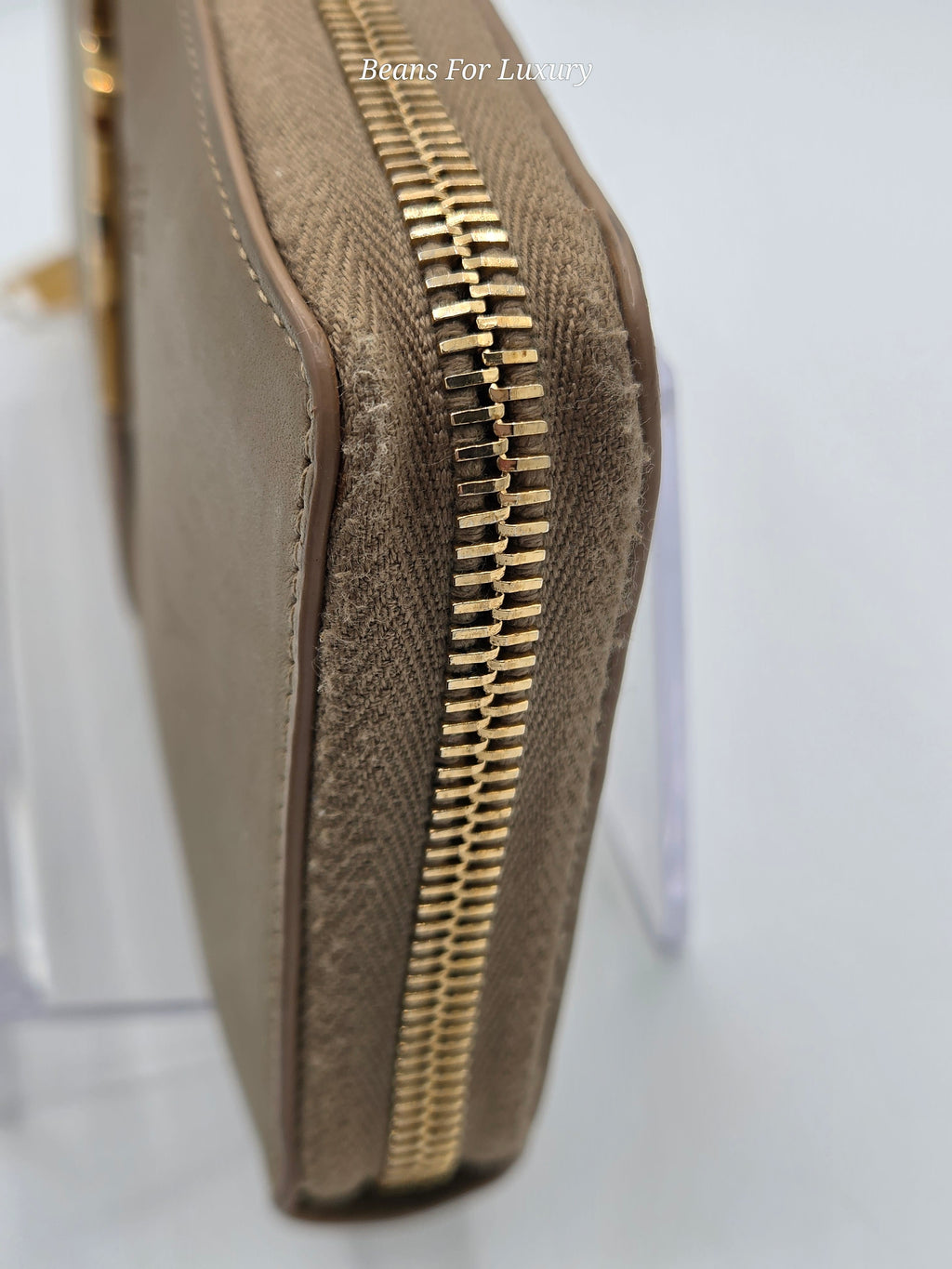 YSL Zip Around Wallet – Beige Leather | Gold Hardware | Pre-Owned