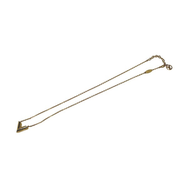 front Louis Vuitton Essential "V" Necklace Gold Color