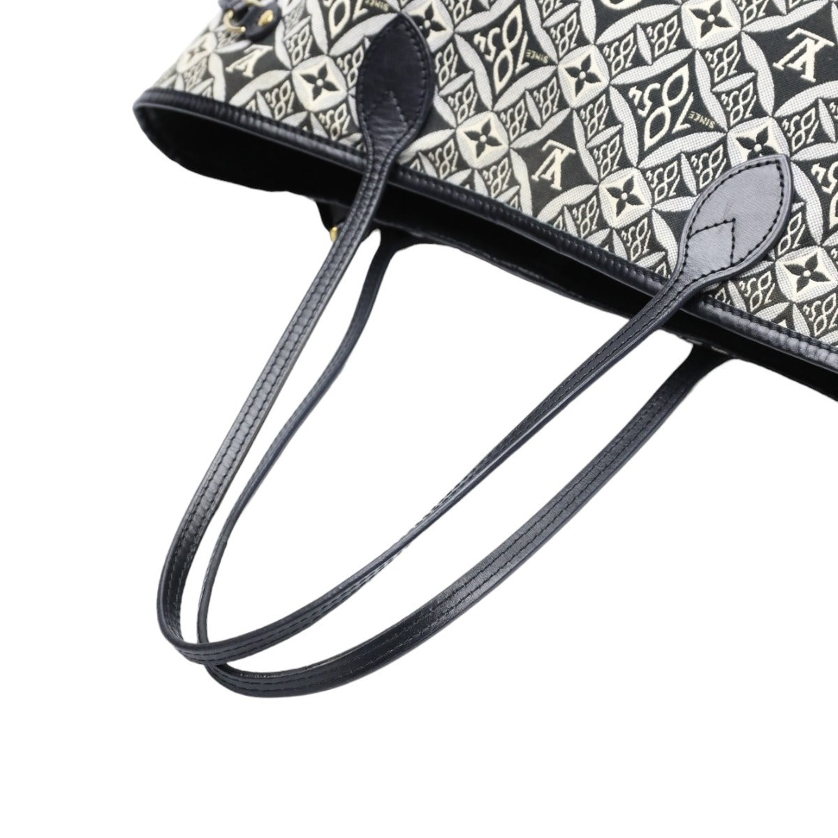 handles Louis Vuitton Jacquard 1854 Neverfull MM w/Pouch blue and gray
