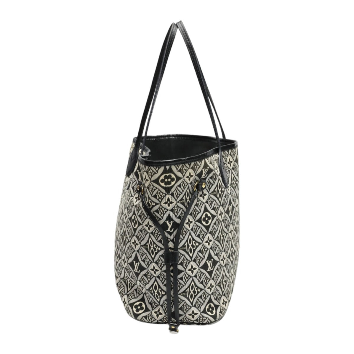 opposite side Louis Vuitton Jacquard 1854 Neverfull MM w/Pouch blue and gray