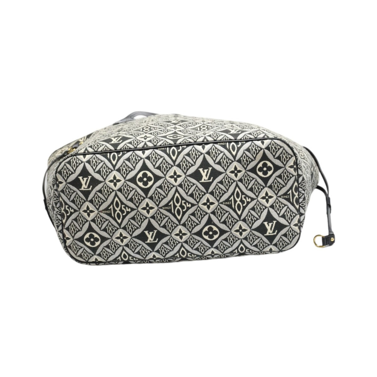 bottom Louis Vuitton Jacquard 1854 Neverfull MM w/Pouch blue and gray