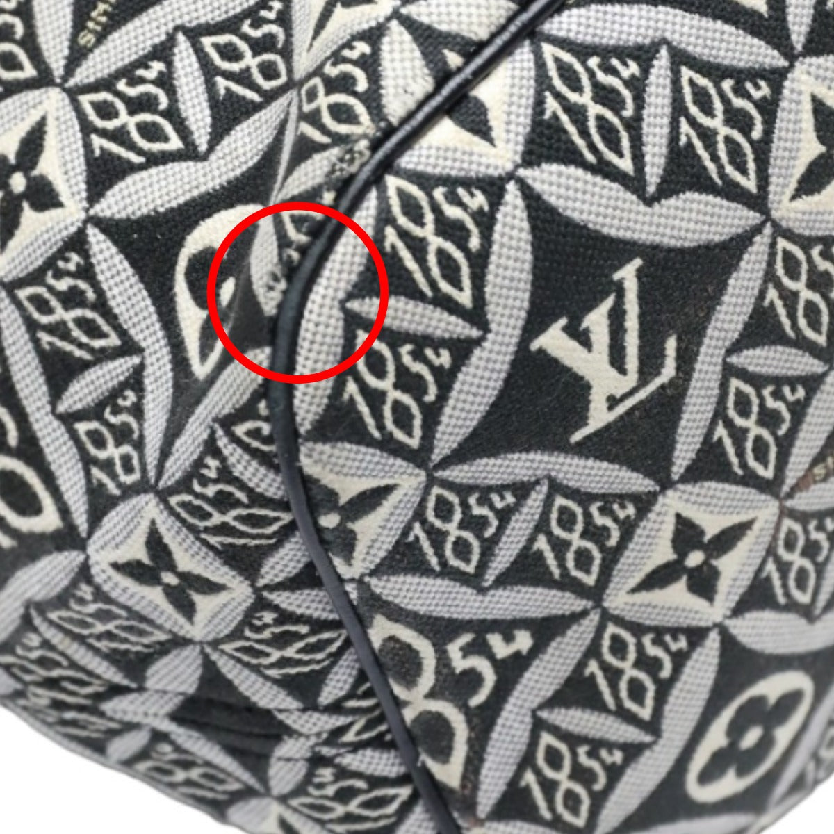 corner Louis Vuitton Jacquard 1854 Neverfull MM w/Pouch blue and gray