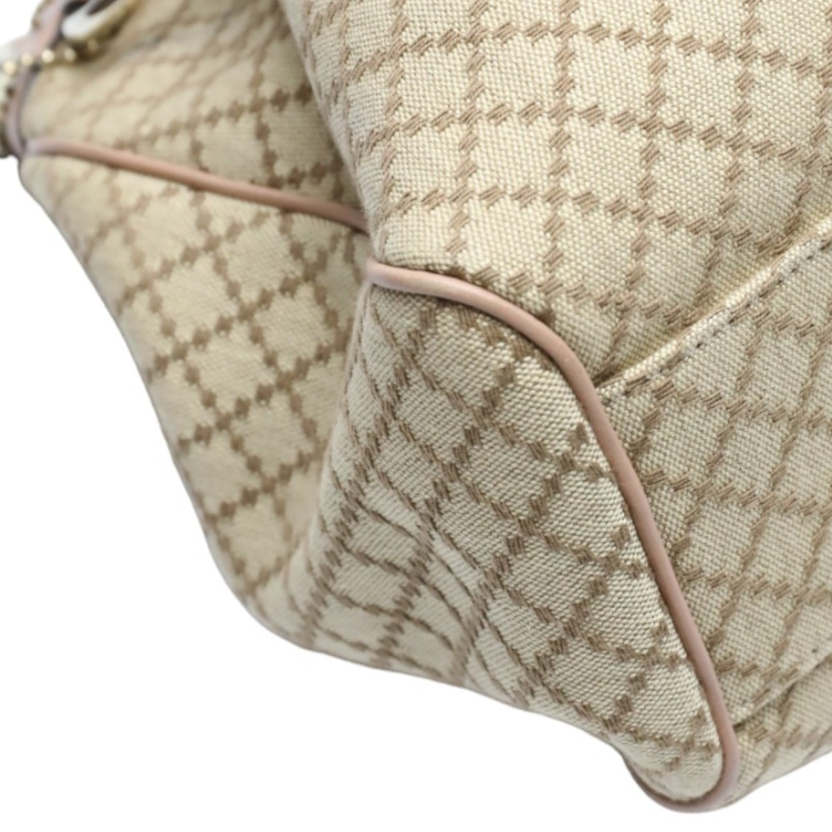 corner Gucci Sukey Diamante Canvas medium Tote Neutral Beige
