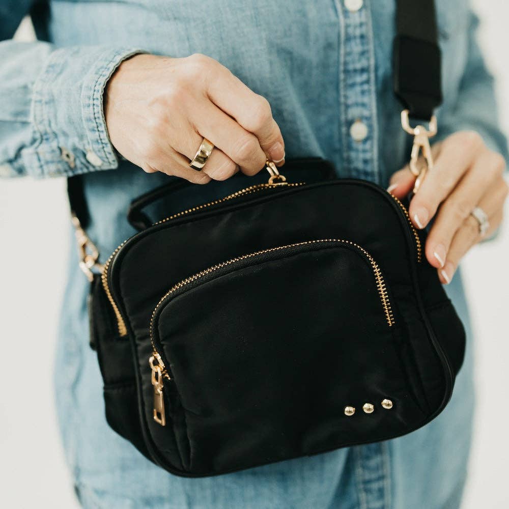 Nisha Nylon Crossbody Bag | Lightweight Everyday Bag | Boutique | New Brown