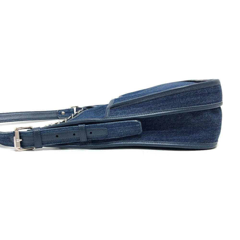 Blue leather bridle on a white background
