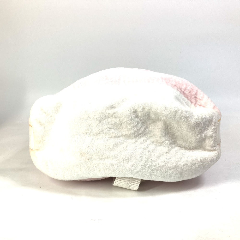 bottom Chanel Cotton Pink Beach Shoulder Bag CC Coco Mark Border Pile