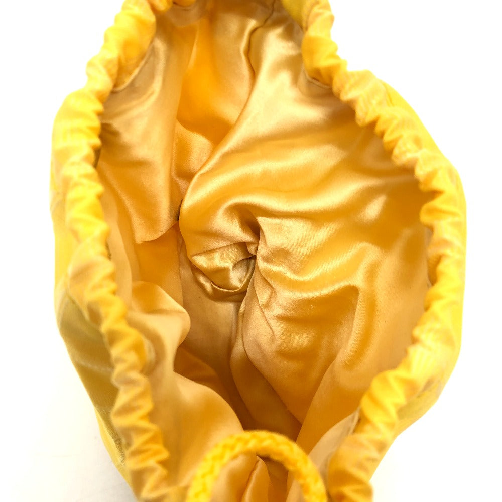 interior Chanel Drawsting Canvas Travel Line Pouch Yellow
