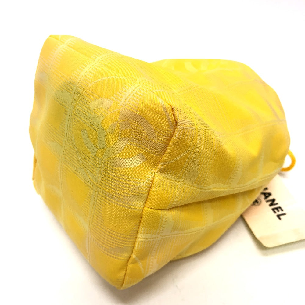 corner Chanel Drawsting Canvas Travel Line Pouch Yellow