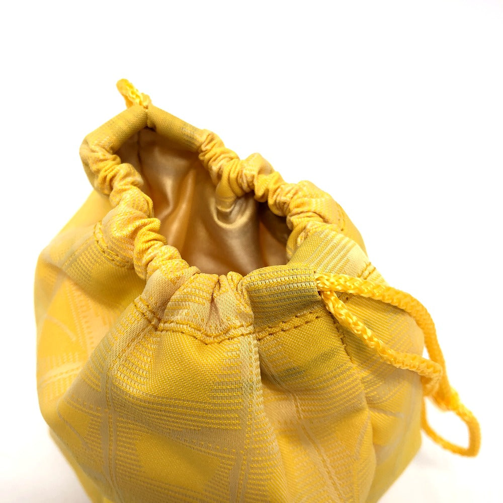 drawstring top Chanel Drawsting Canvas Travel Line Pouch Yellow