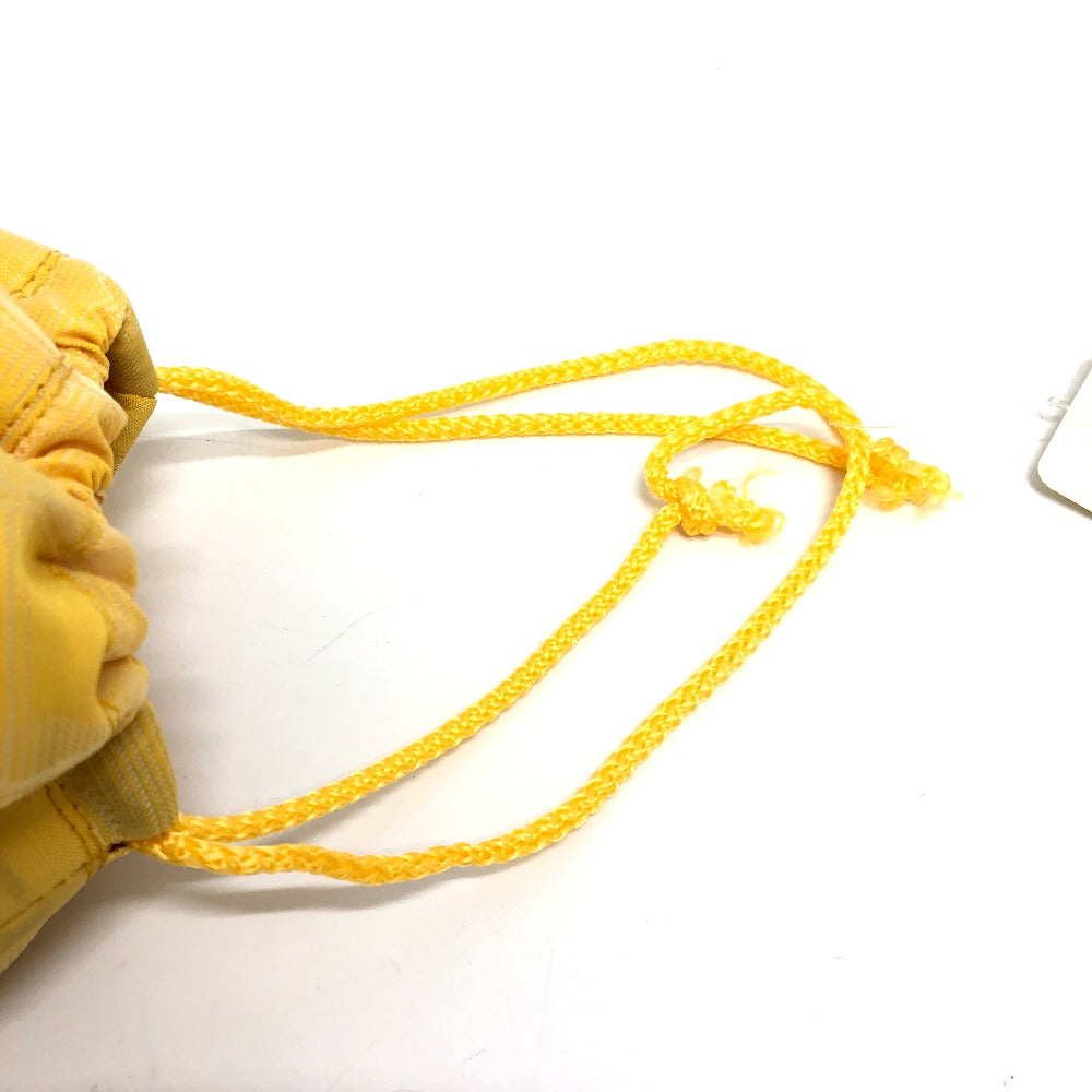 string Chanel Drawsting Canvas Travel Line Pouch Yellow
