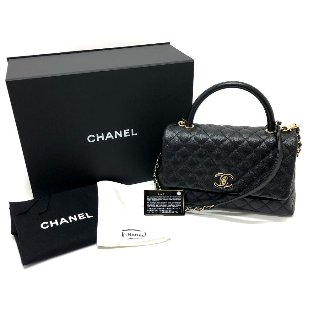 Chanel Handbag Caviar Matelasse Coco Handle 29 Black
