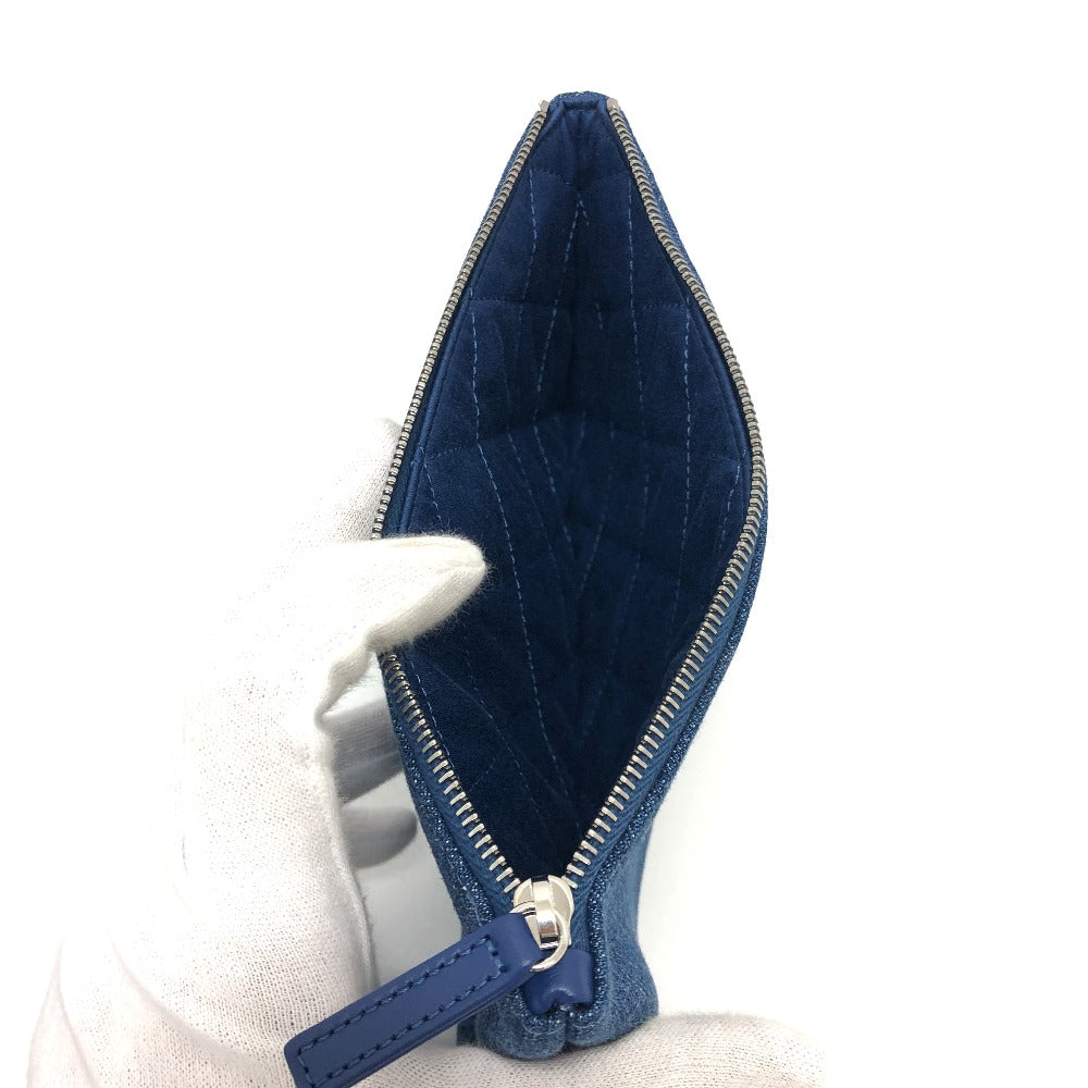 Blue pouch with a zipper on a white background