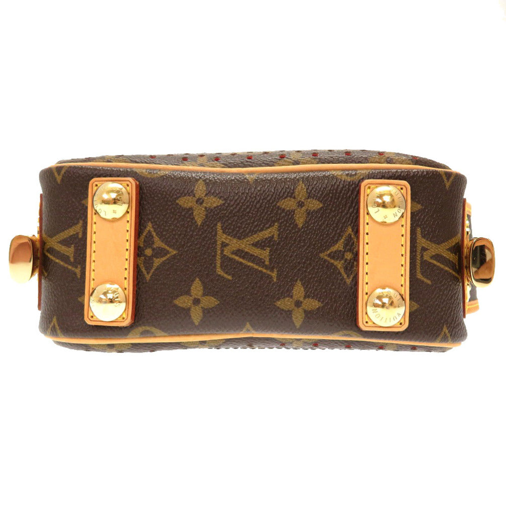 bottom Louis Vuitton Perforated Monogram Mini Trocadero Orange