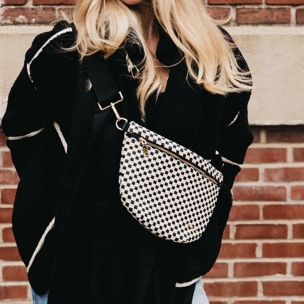 Westlyn Woven Bum Bag  | Vegan Leather | New Black