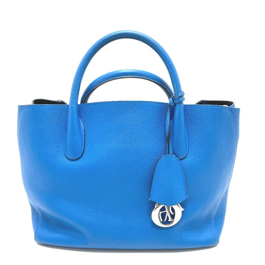 Christian Dior Grained Calfskin Large Open Bar Tote Blue